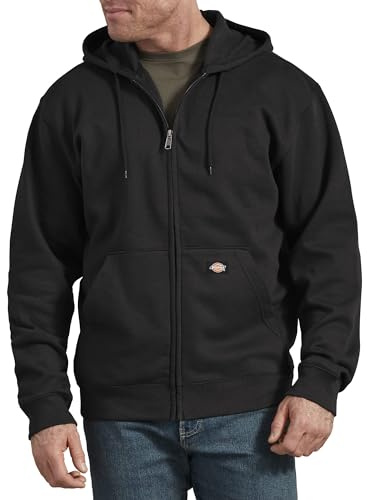 Dickies Big Tall Full Zip Fleece Hoodie Giacca di Pile, Nero, 4X Uomo