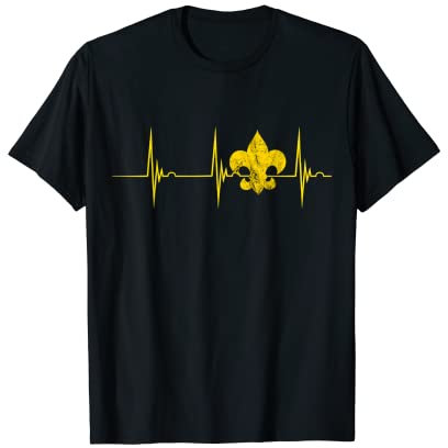 Pfadfinder Scout Herzschlag EKG Puls Camper Lilie Camping T-Shirt