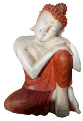 Hand Carved Buddha Statue - 30cm Thinking