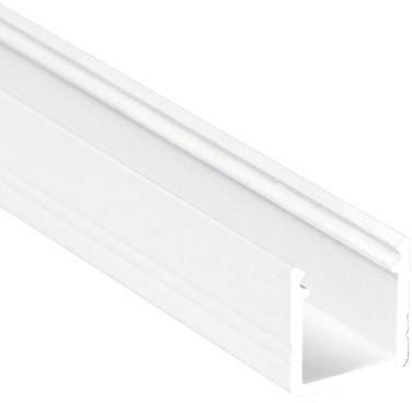LED Profil ST10 Aluminium Weiß für LED Streifen inkl. Abdeckung, für LED Streifen bis 10mm (Weiß 2m, milchig)