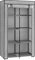 SONGMICS Kleiderschrank, 1 Kleiderstange, 6 Ebenen, Vliesstoff, Metallrahmen, 45 x 88 x 168 cm, für Schlafzimmer, Flur, Ankleidezimmer, Grau mit Fischgrätenmuster, RYG084G22