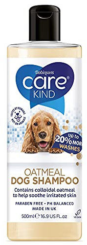 CAREKIND Oatmeal & Aloe Vera Dog Shampoo 500ml dog grooming shampoo products for smelly dogs with fragrance, best oatmeal puppy shampoo, professional groom (1x 500ml)