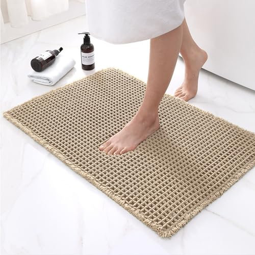 Eyeleaf Tappeto Bagno in Microfibra, Tappeto Doccia Antiscivolo Assorbente Soffice Tappetino Bagno, Lavabile in Lavatrice