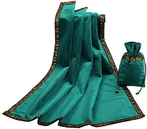 BLESSUME Tarotdecke Tarotdecke Samt Tarottasche Grün 1