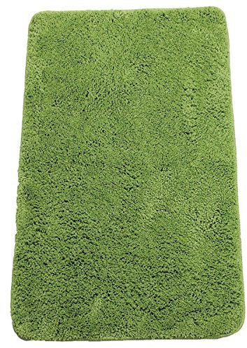 Brandsseller Badezimmerteppich 60x90 cm Badvorleger Badematte Badteppich rechteckig Chenille rutschfest saugstark maschinenwaschbar - Grün