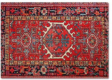 tymhrs 3D Nordic Vintage Flora Print Teppich,Moderner Flauschiger Samtteppich Für Wohnzimmer,Große Rechteckige Anti-Rutsch-Spots Schlafzimmerteppich,Küche, Flur Teppichläufer,50 * 80Cm