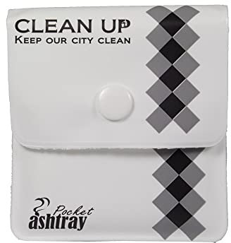 Taschenascher KENTSEL Mini Aschenbecher Ascher To Go Taschenaschenbecher super flach praktisch flexibel in der Hosentasche für Reise und unterwegs (Weiss (1 Stk))