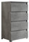 Mama Store CASSETTIERA 60 cm 4 CASSETTI, Grigio Cemento, L.61 X P.44 X H.103 cm
