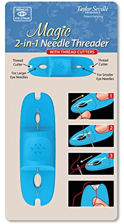 Taylor Seville Originals - Taylor Seville Originals Magisc 2-in-1 Blau Nadel Einfädler Werkzeug mit Faden Cutter für Nähen und Stickerei Projekte - 1 Stück