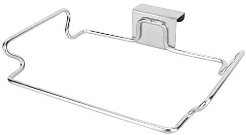 lyrlody Trash Bag Holder, Trash Bag Holder Garbage Bag Towel Hanging Rack Wastebaskets Rubbish Bag Hanger Organizer Kitchen Gadgets for Cupboard Door Drawer Cabinet Reusable 7.4x5.5x0.8in