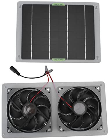 CUEI Solar Panel Fan Kit, 100W 12V Outdoor Waterproof Solar Powered Dual Fan Kit for Chicken Coop, Greenhouse, Pet House, Shed, Window Exhaust, Ventilation Project