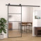 Tidyard Puerta Corredera de Aluminio y Vidrio Puerta Corrediza Moderna para Sala de Estar Salón Habitación ESG, 90x205 cm Negro