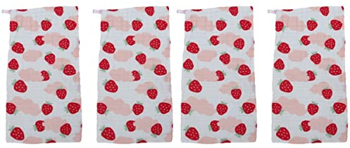 Cabilock 4 Pièces Mouchoirs Serviette Cheveux Chasuble Bébé Petite Serviette Laver Une Serviette De Toilette Gaze Serviette De Visage Enfant