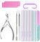 13 Pièces Lot de Limes à ongles et Pousse Cuticule,Bloc Polissoir Ongles Brosse à ongles,Lime à Ongles Coupe-cuticules, Pousse Cuticule Metal,Separateur Orteil Pour la maison et un salon.