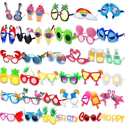 Xuhal 36 Pairs Luau Party Sunglasses Funny Hawaiian Glasses Bulk