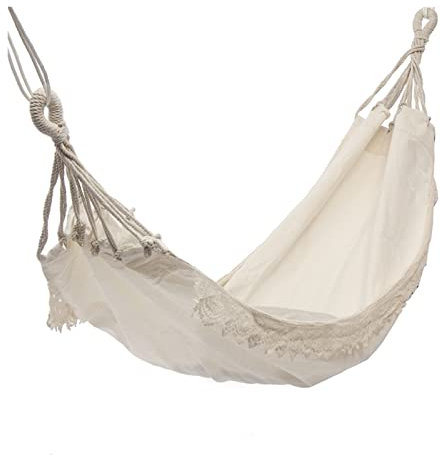 LUCBEI Schaukel Outdoor Camping Hängematte Swing Tragbare Hängende Stuhl Reine weiße romantische Spitze for Reisen Wandern Garten Schlafende Schaukel Schaukelsitz