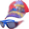 Baseball Cap Kinder Cap und Sonnenbrille Kinder Set Hip Hop Cartoon Sport Baseball Caps verstellbare Hüte für kleine Jungen Kleinkinder Alter 2 Stück