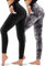 CAMPSNAIL 2er Pack Leggings Damen Schwarz High Waist Sport Leggins Blickdicht Sporthose für Gym Yoga(Schwarz&Tie Dye Schwarz-T,S-M)