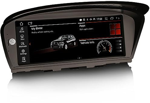 Erisin 8.8 Zoll 8-Kern 4GB+64GB Android 13.0 Autoradio Bluetooth GPS Navigation für BMW 3er E90 E91 E92 E93 5er E60 E61 6er E63 E64 mit CIC Unterstützt CarPlay Android Auto DAB+ WiFi USB TPMS Canbus