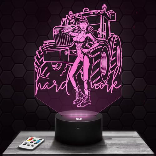 Lampephoto.fr Nachttischlampe Traktor Pin Up Vintage deko Sexy. Geschenkidee Mann objekt Traktor Pin Up Vintage Nachtlicht Erwachsene deko Zimmer. Weihnachten