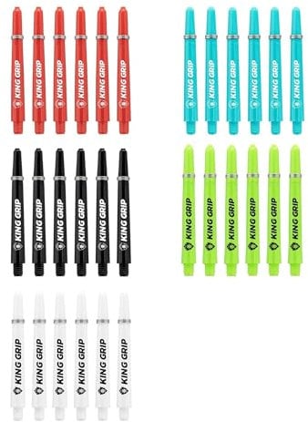 KOTO - Dartschäfte Collection Short, 30 Shafts, Nylon Shafts Rot, Schwarz, Blau, Weiß, Grün