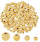 PH PandaHall 120 Stück 18 Karat Gold Abstandsperlen 4 Größen Gewellte Runde Perlen 3/4/5/6mm Metall Abstandsperlen Laternenkugel Lose Perlen Für Ohrringe Halsketten Armbänder Schmuckherstellung