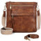 RAVUO Umhängetasche Damen, Stylisch Handtasche Mittelgroß PU Ledertasche Crossbody Shoulder Bags mit 2 Verstellbar Abnehmbar für Tägliches Arbeiten Einkaufen Braun