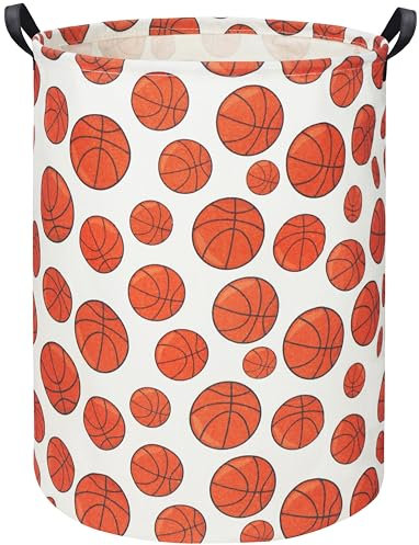 HIYAGON Basketball Kids Laundry hamper Baby Hamper for Nursery Boy and Girl Hamper Cute Kids Toys Storage Bin Organizer Room Decor for Home(Basketball)