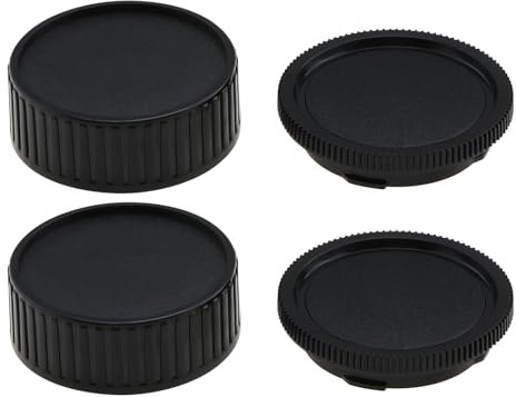 Create idea 2 Sets Body Cap Lens Rear Cover Cap Replacement Kits Compatible with Leica M-Mount Lens Cameras Protective Dust Covers Caps Black