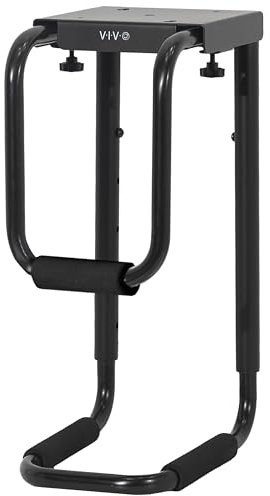 VIVO Heavy Duty Adjustable Under-Desk PC Mount, Computer CPU Holder with Secure Locking, Supports up to 30kg, Black, MOUNT-PC04B