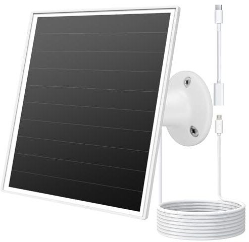 Panneau solaire de 6W pour caméra de sécurité extérieure, équipé de ports Micro USB et USB - C. Chargeur de panneau solaire pour caméra à batterie, compatible avec les caméras wyze et reolink.