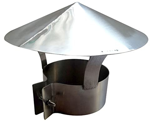 Fumaiolo a Cappello Cappuccio Protettivo per Camino, in Acciaio Inox, per Protezione da Pioggia e Neve, Protezione per Canna fumaria per Tubi, 250 mm