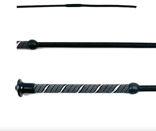 JA Horse Crystall DNA Dressurgerte Dressurpeitsche Reitgerte Dressur Reiten Gerten mit Kristalle und Diamanten (Schwarz, 130 cm)