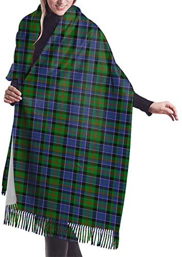 FJQWKLF Clan Paterson Tartan Damen-Schal, langer Schal, Kaschmir-Haptik, Schal, Wickeltuch, warmer Winterschal, 196,5 x 68,6 cm