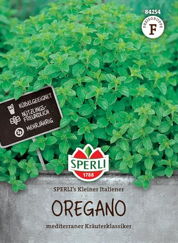 Sperli Oreganosamen SPERLI's Kleiner Italiener 84254, Kräutersaat | Kräutersamen für einen mediterranen Kräuterklassiker, Inhalt für 80 Pflanzen, aromatisch, mehrjährig, winterhart