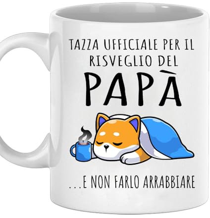 Vulfire Papà Tazza Ufficiale per il Risveglio del Papà Regalo uomo compleanno Idea originale Idee Regali per lui per Natale festa del Papà - Arredo Casa, Cucina (Ceramica - Bianco)