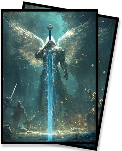 MTG Angel Card Sleeves 66x91mm - Demonic Creatures Battle, 100+4 Matte Protectors for Magic: The Gathering TCG Deck(Green)