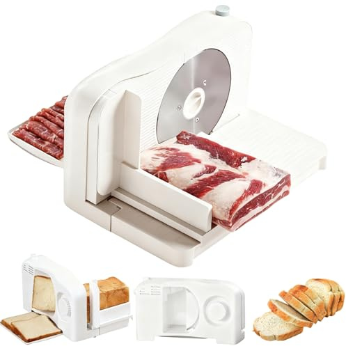 Meat Slicer for Home, 150W Foldable Meat Slicer with 6.7 Inch Blade, Child Lock, Electric Bread Cutter, Adjustable Thickness, Portable Food Cutting Machine