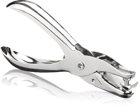 3 MM Mini Single Hole Punch for Crafts,Handheld Small Single Hole Puncher Ergonomic,Silver Metal Mini Paper Punch for Paper,Scrapbooking,DIY Crafts,Notebooks,Invoices Card Making
