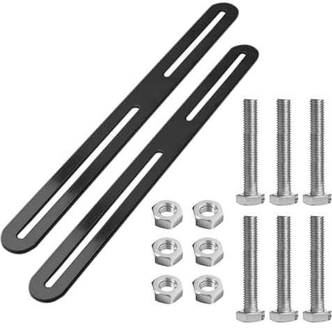 2 Pack Fence Mailbox Mounting Set,Black Mailbox Mounting Hardware, 24x280x3mm Mailboxes Mount,Fence Attachment for Post Boxes, Fence Mountings with 6 M5 Screws