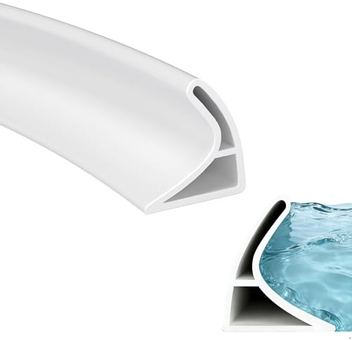 2M Schwallschutzleiste Dusche Selbstklebend, 4,5cm Höhe Wasserstopper Dusche, Silikon Wasserstopper Dusche, Duschschwelle für Duschabtrennung Küche 360° Biegbar Badezimmer Bodendichtung (3cm x 4,5cm)