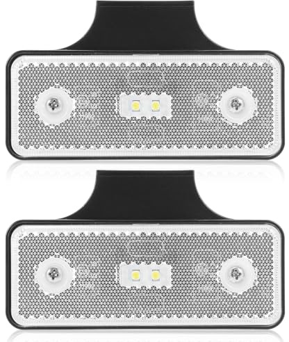 ETUKER 2Stuck Weiß LED Seitenmarkierungsleuchte Begrenzungsleuchte Wohnwagen Positionsleuchten 12V 24V Umrissleuchten Anhänger Rückleuchten Wasserdicht