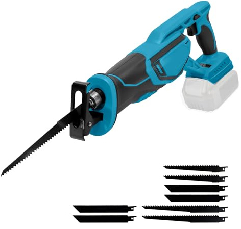 Batteridriven tigersåg för Makita 18 V, 3 000 SPM, batteri reciprosåg variabel hastighet med 8 sågblad för skärning av trä metallplast (utan batteri)