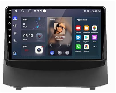 Multimedia Lettore per Ford Fiesta MK6 2009-2017 Android 15 9 Pollici Ricevitore Multimediale Digitale con Bt Gps Wifi Fm Carpaly Backup Camera Cooling Fan Per, 8 Core 8G+256G