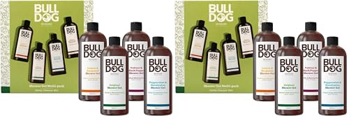 BULLDOG SKINCARE - Multi-Fragrance Shower Gel Giftset for Men | Shower Gel Pack of 8 x 500ml | Vegan Friendly