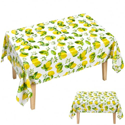 Wachstuchtischdecke 137 x 178 cm, Wachstuch Tischdecke mit Kantenverstärkung, Abwaschbare Outdoor Tischdecke für Wohnzimmer, Esszimmer, Balkon, Garten