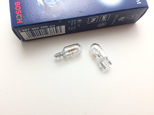 2 x Bosch Pure Light W5W Lampe 12V 5W W2.1x9.5d Glassockellampe E1