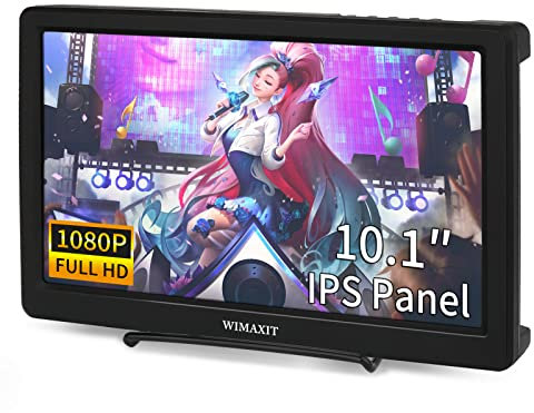 WIMAXIT 10,1 pulgadas portátil Monitor HDMI VGA Full HD 1920x1080 IPS Gaming Monitor para PC, cámara, vigilancia CCTV, pantalla de la consola de juegos