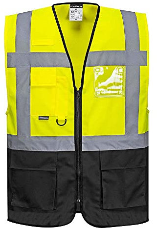 Portwest WARSCHAU EXEKUTIV WESTE, Größe: XXL, Farbe: Gelb/Schwarz, C476YBRXXL