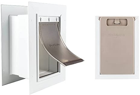 PetSafe Wandeinstieg Haustiertür mit Teleskop-Tunnel, für Haustiere bis 7 kg, Weiß - Klein